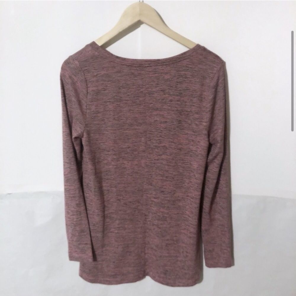 Jones NY Pink and Black Marled Round Long Sleeve - Picture 3 of 6